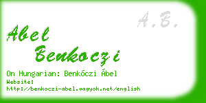 abel benkoczi business card